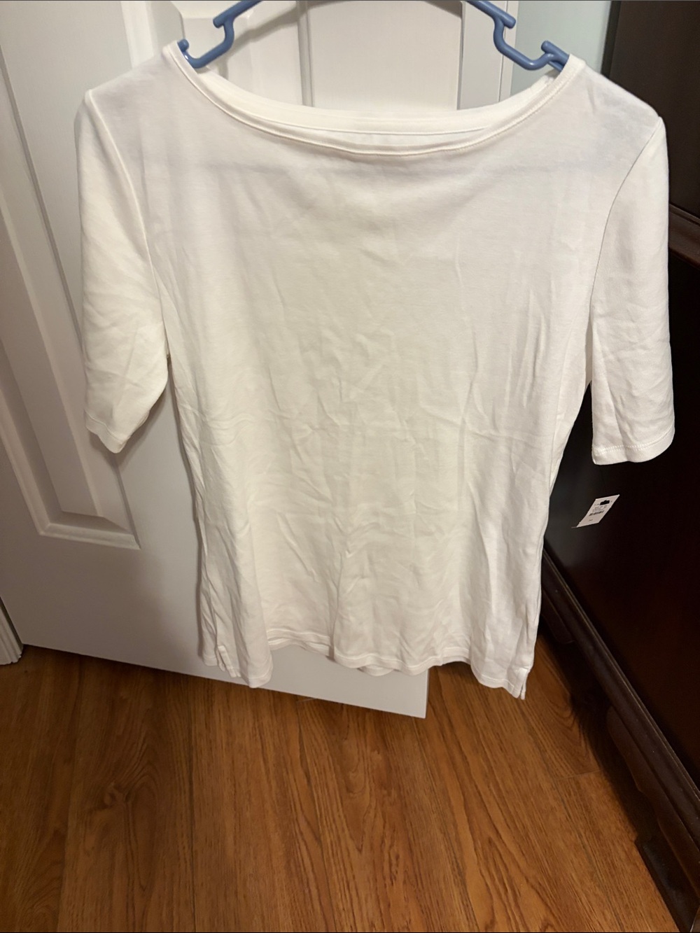 Talbots White Short-Sleeve Boatneck Top